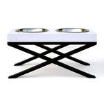 Elevated Dog Feeder Hardwood Top & Stainless Bowls