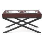 Elevated Dog Feeder Hardwood Top & Stainless Bowls