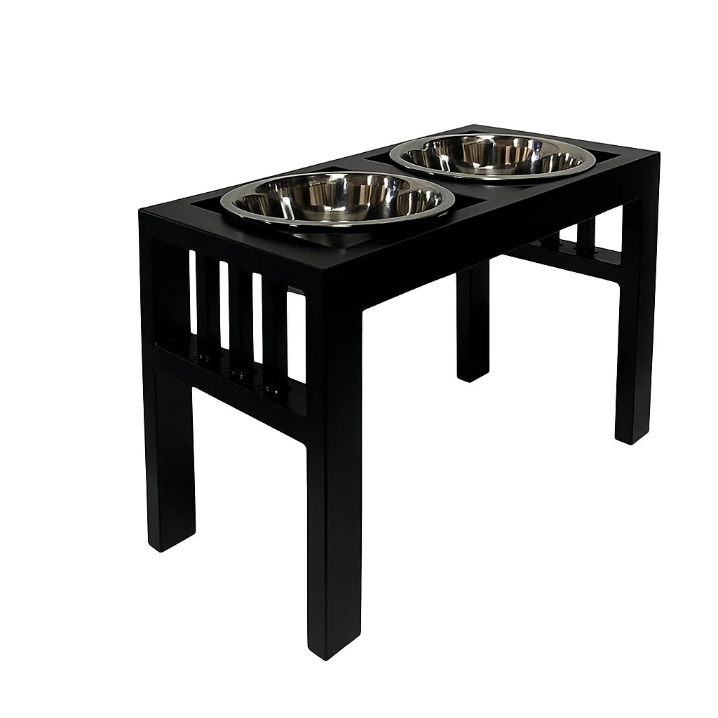 Elevated Dog Feeder Heavy-Duty Steel Double Bowl