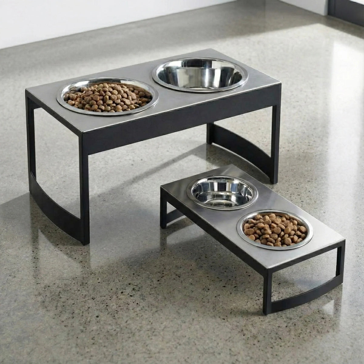 Elevated Dog Feeder Stainless Steel Bowls Non-Slip Stand