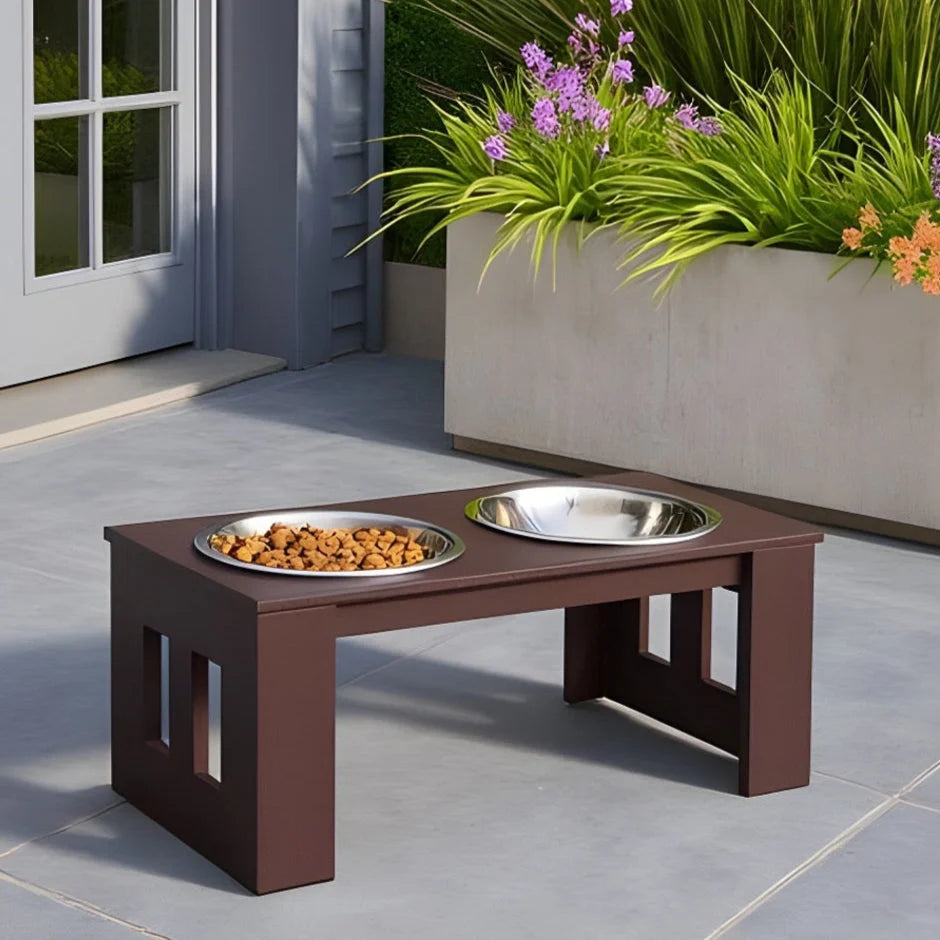Elevated Dog Feeder Weather-Resistant Double Stainless Steel Bowls