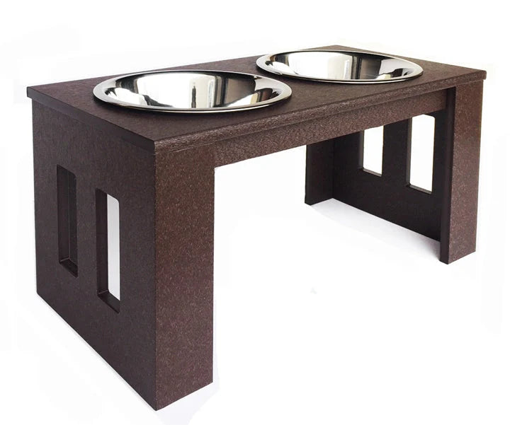 Elevated Dog Feeder Weather-Resistant Double Stainless Steel Bowls