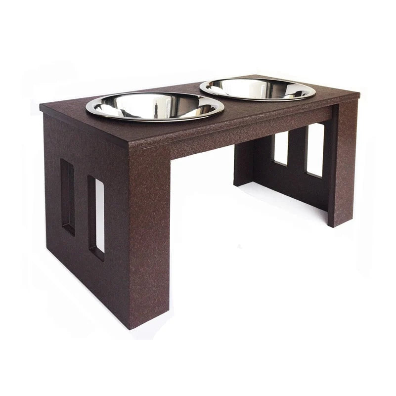 Elevated Dog Feeder Weather-Resistant Double Stainless Steel Bowls