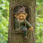 Elf Garden Statue Resin Tree Window Decor