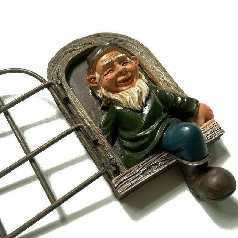 Elf Garden Statue Resin Tree Window Decor