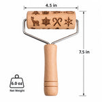 Embossing Rolling Pin Wooden Engraved Holiday Patterns
