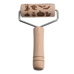 Embossing Rolling Pin Wooden Engraved Holiday Patterns