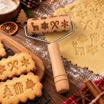 Embossing Rolling Pin Wooden Engraved Holiday Patterns
