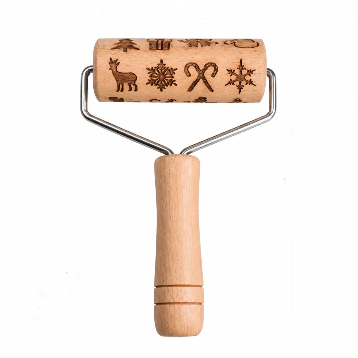 Embossing Rolling Pin Wooden Engraved Holiday Patterns