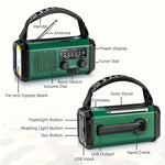 Emergency Radio AM FM NOAA Solar Hand Crank 10,000mAh Battery