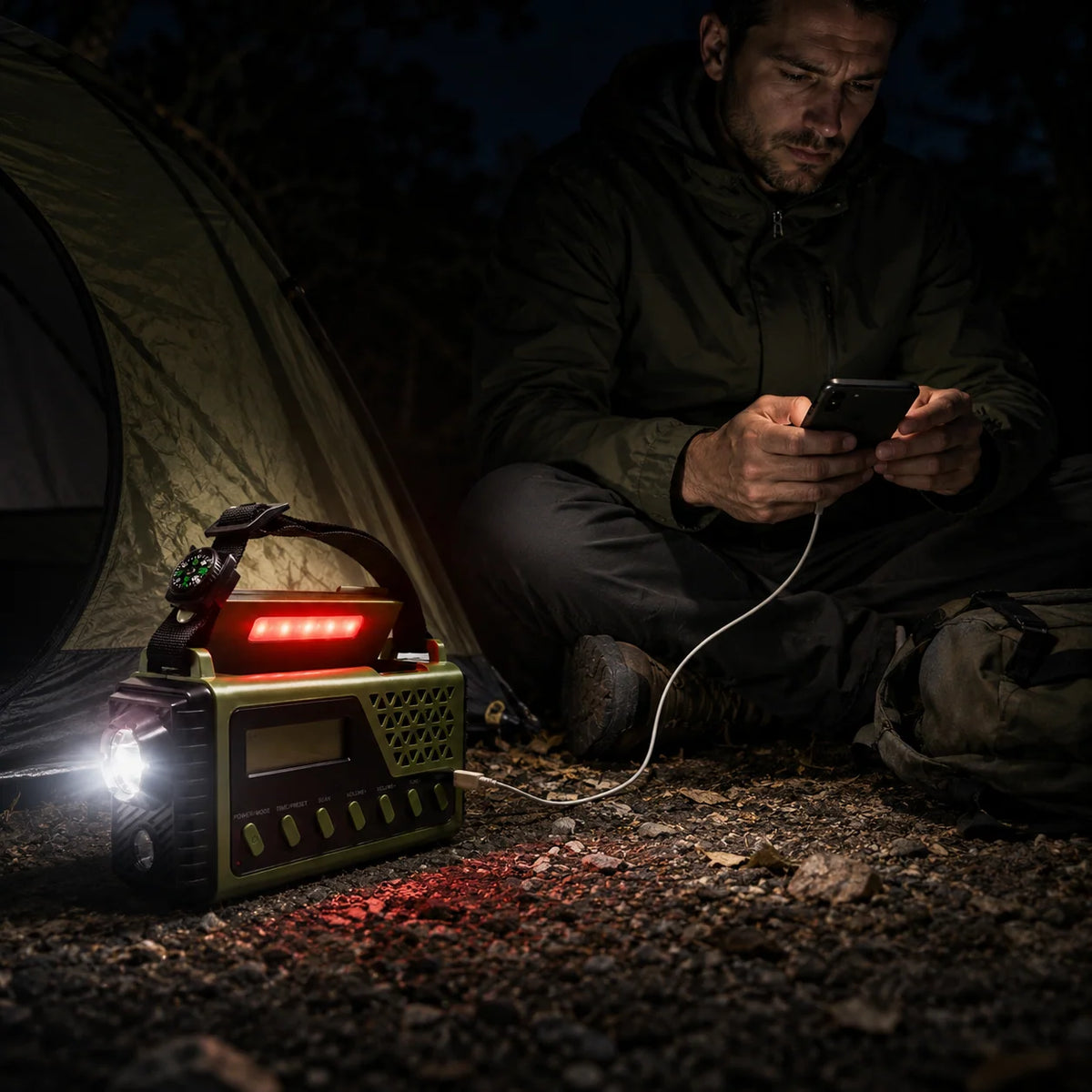 Emergency Radio Hand Crank & Solar Charging 10000mAh Battery Bluetooth Speaker