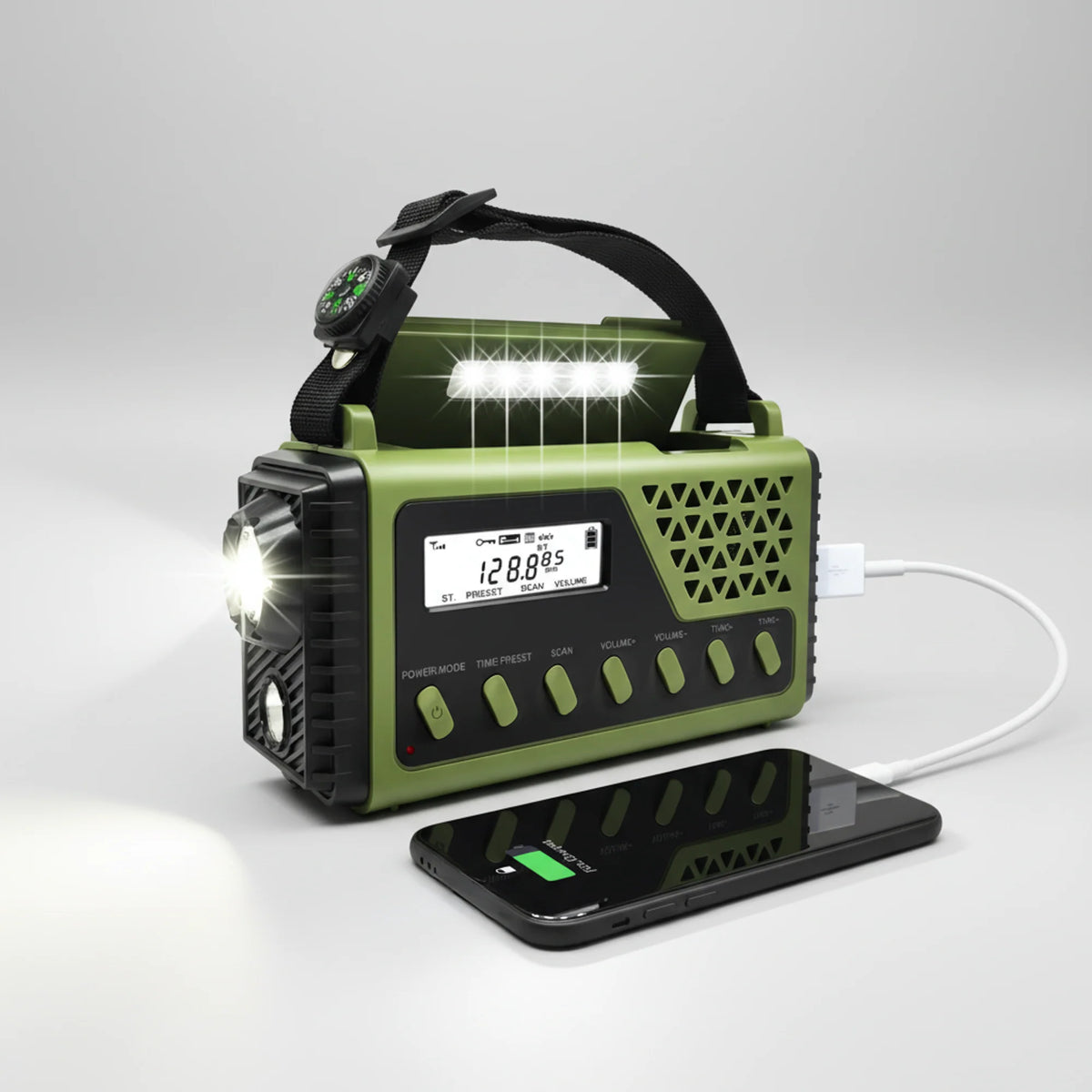 Emergency Radio Hand Crank & Solar Charging 10000mAh Battery Bluetooth Speaker