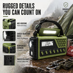 Emergency Radio Hand Crank & Solar Charging 10000mAh Battery Bluetooth Speaker