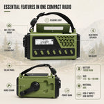 Emergency Radio Hand Crank & Solar Charging 10000mAh Battery Bluetooth Speaker