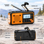 Emergency Radio Hand Crank & Solar Charging Built-In Flashlight