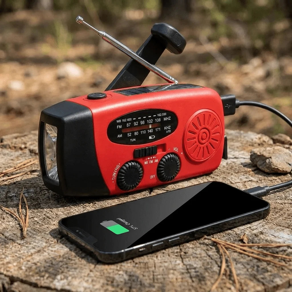Emergency Radio Solar & Hand Crank Charging NOAA Weather Receiver