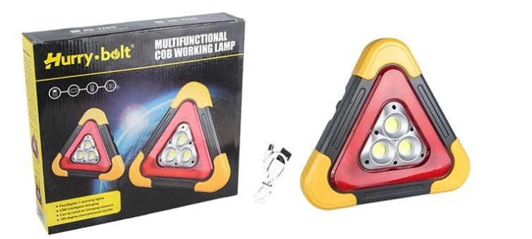 Emergency Triangle Light Solar-Powered COB LED & Power Bank