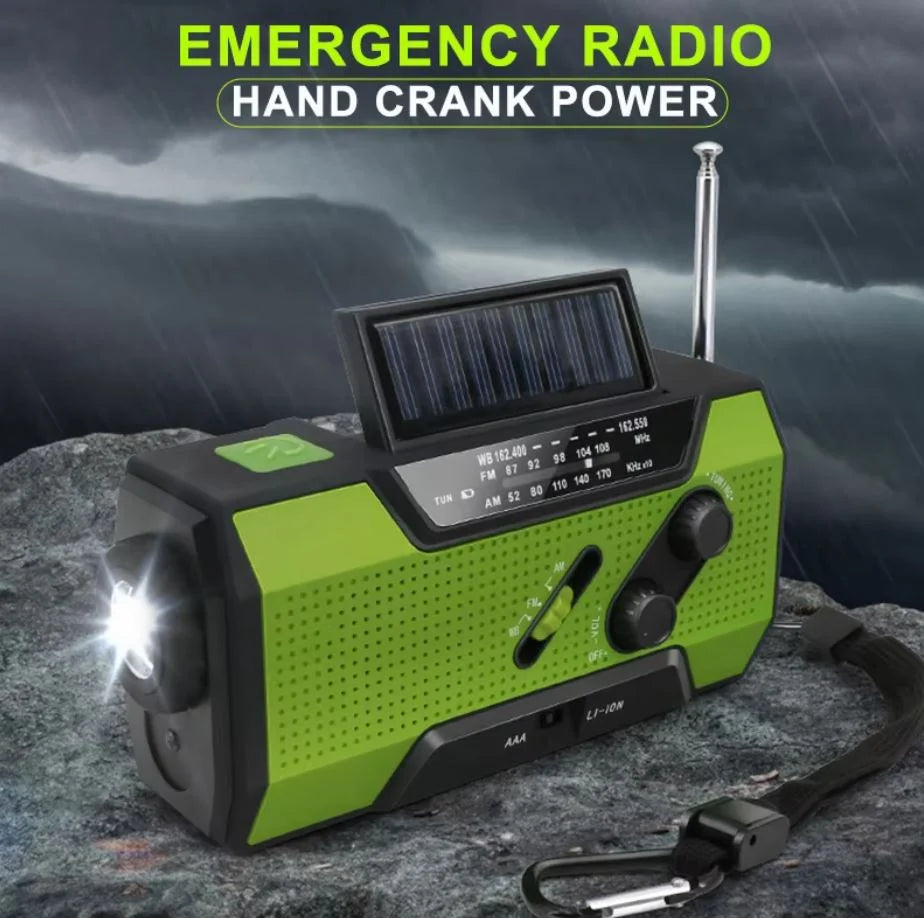 Emergency Weather Radio Hand Crank & Solar 4000mAh