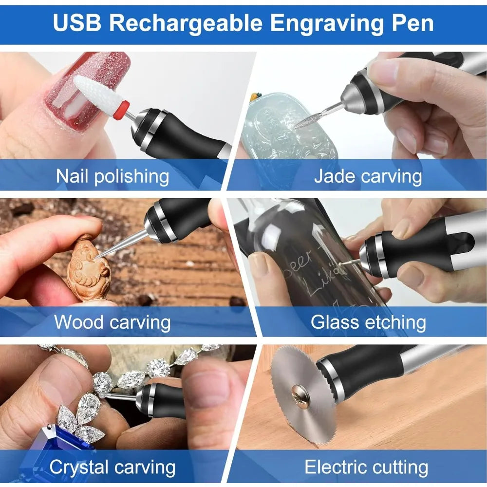 Engraving Pen Cordless USB Rechargeable 37-Piece Bit Set
