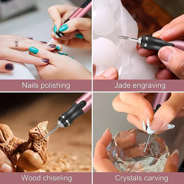 Engraving Pen Cordless USB Rechargeable Interchangeable Bits