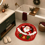 Entrance Mat Santa-Shaped Non-Slip Easy Clean