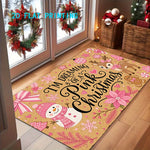 Entry Mat Christmas Gingerbread Design Non-Slip Weather-Resistant