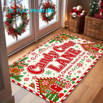 Entry Mat Christmas Gingerbread Design Non-Slip Weather-Resistant