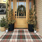 Entry Mat Festive Plaid Non-Slip Weather-Resistant