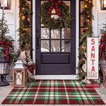 Entry Mat Festive Plaid Non-Slip Weather-Resistant
