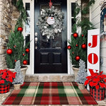 Entry Mat Festive Plaid Non-Slip Weather-Resistant