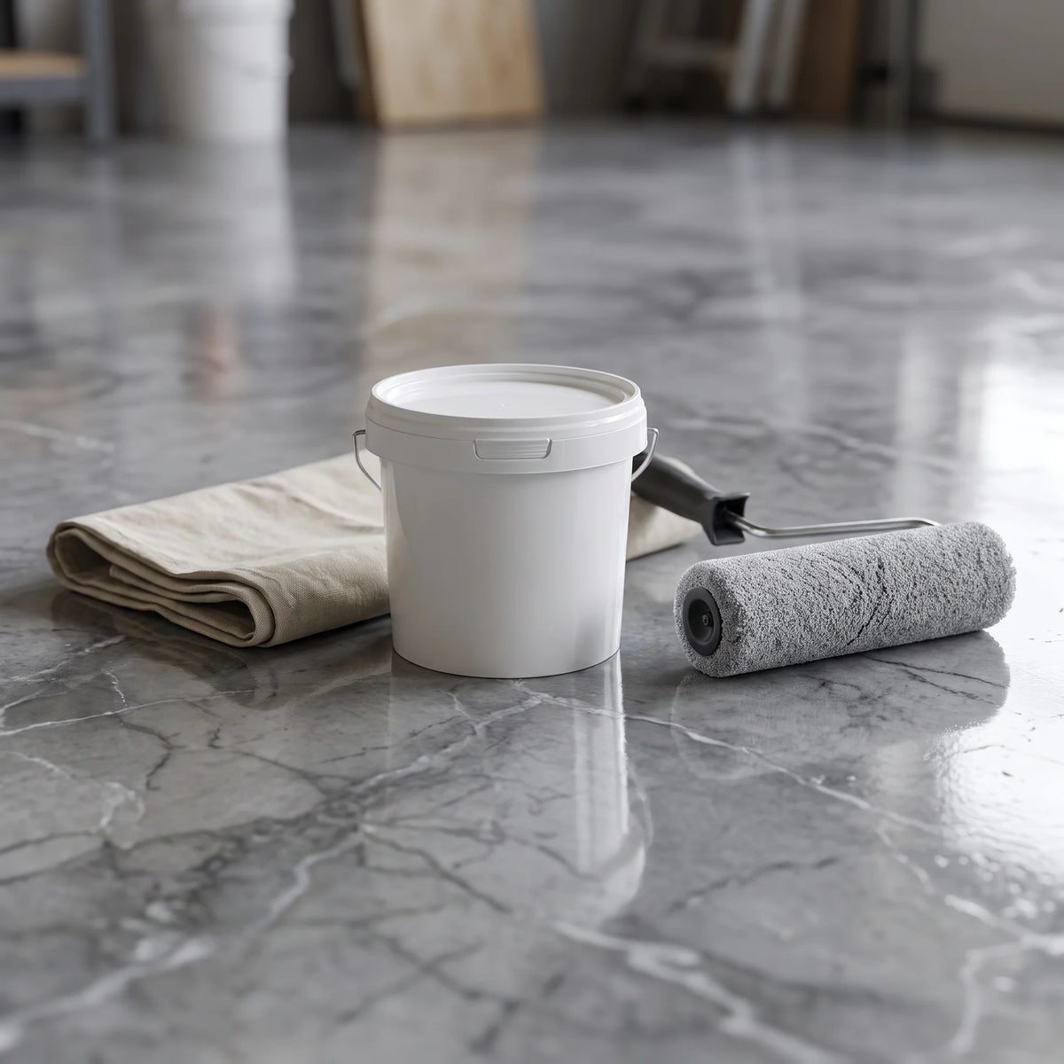 Epoxy Floor Coating High-Gloss Marble Effect Waterproof
