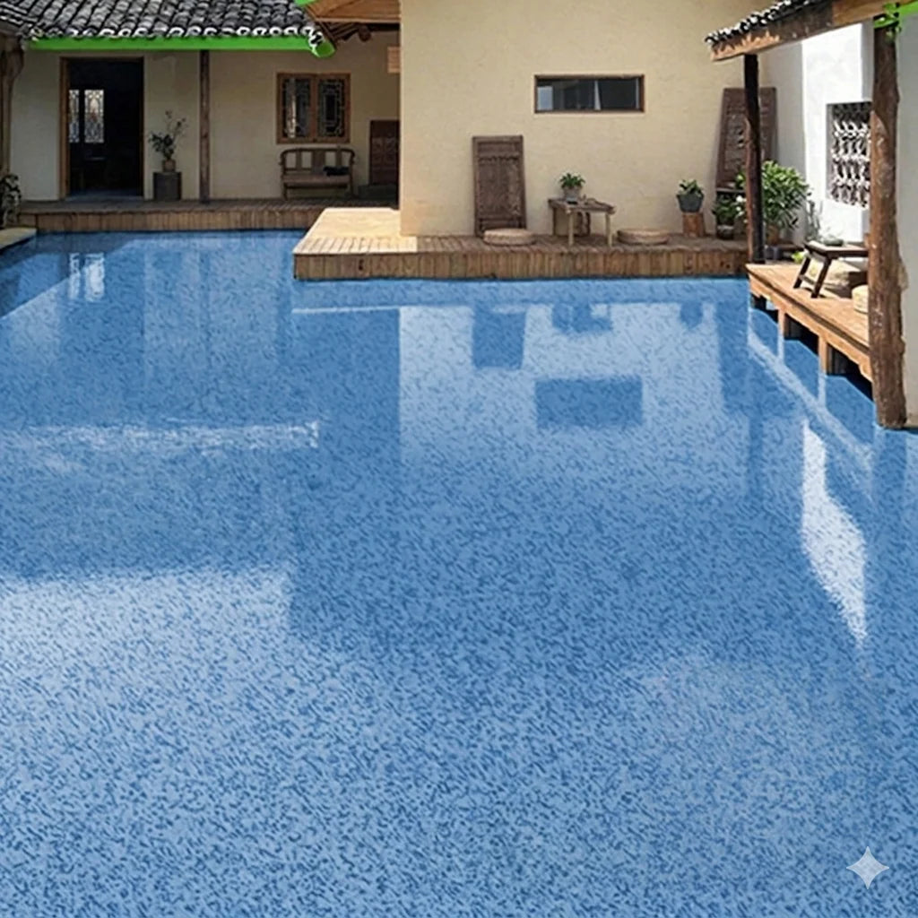 Epoxy Floor Coating High-Gloss Marble Effect Waterproof