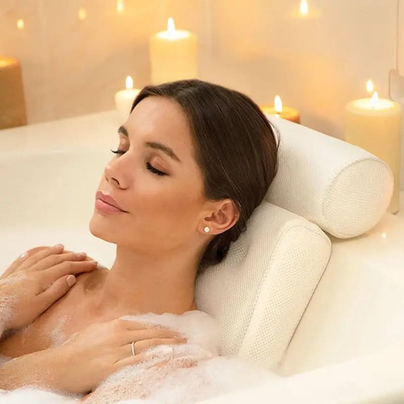Ergonomic 4D Air Mesh Non-Slip Bath Pillow for Support