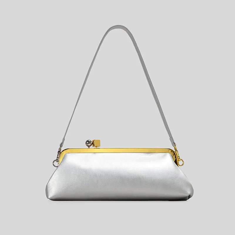 Evening Bag Patent Leather Glossy Finish Detachable Strap