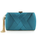 Evening Clutch Bag Satin Finish Removable Shoulder Strap