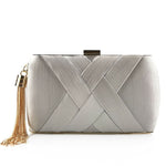 Evening Clutch Bag Satin Finish Removable Shoulder Strap