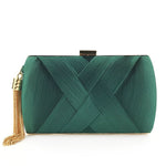 Evening Clutch Bag Satin Finish Removable Shoulder Strap