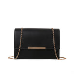 Evening Clutch Synthetic Leather Removable Chain Strap Gold-Tone Clasp