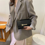 Evening Clutch Synthetic Leather Removable Chain Strap Gold-Tone Clasp