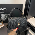 Evening Clutch Woven Leather Detachable Shoulder Strap
