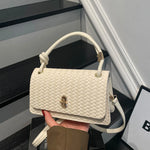 Evening Clutch Woven Leather Detachable Shoulder Strap
