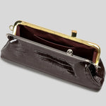 Evening Handbag Glossy Patent Leather Detachable Strap & Frame Clasp