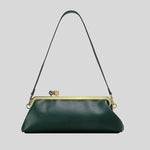 Evening Handbag Glossy Patent Leather Detachable Strap & Frame Clasp