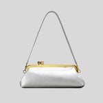 Evening Handbag Glossy Patent Leather Detachable Strap & Frame Clasp