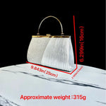Evening Handbag Sparkling Pleated Design Sturdy Handle