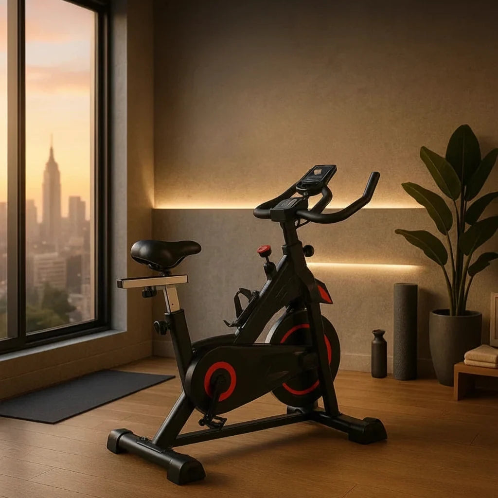 Exercise Bike Silent Belt Drive Heavy Flywheel LCD Display