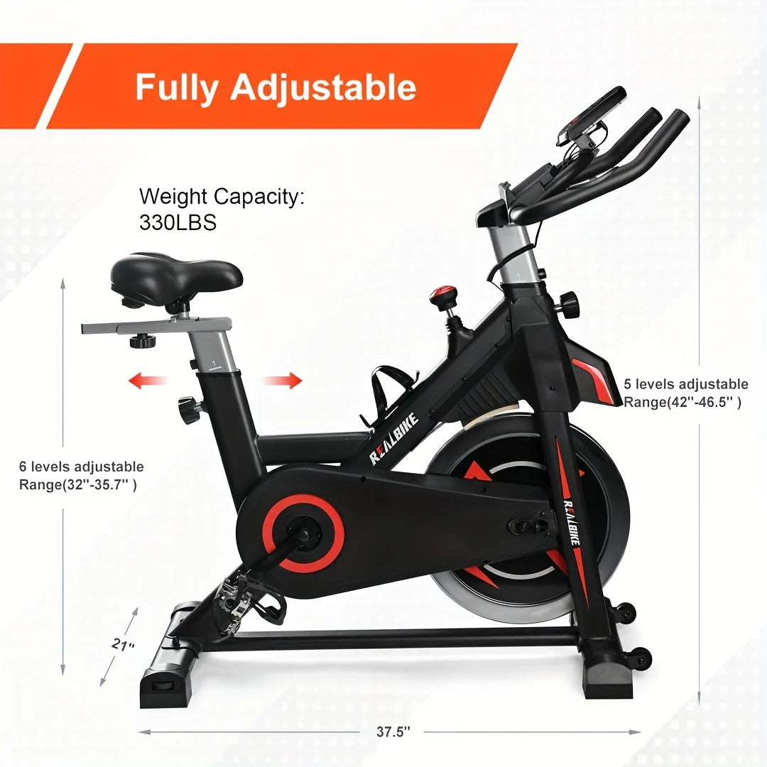 Exercise Bike Silent Belt Drive Heavy Flywheel LCD Display
