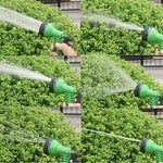 Expandable Garden Hose Collapsible Latex 7-Function Spray Gun