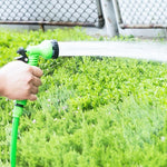 Expandable Garden Hose Collapsible Latex 7-Function Spray Gun