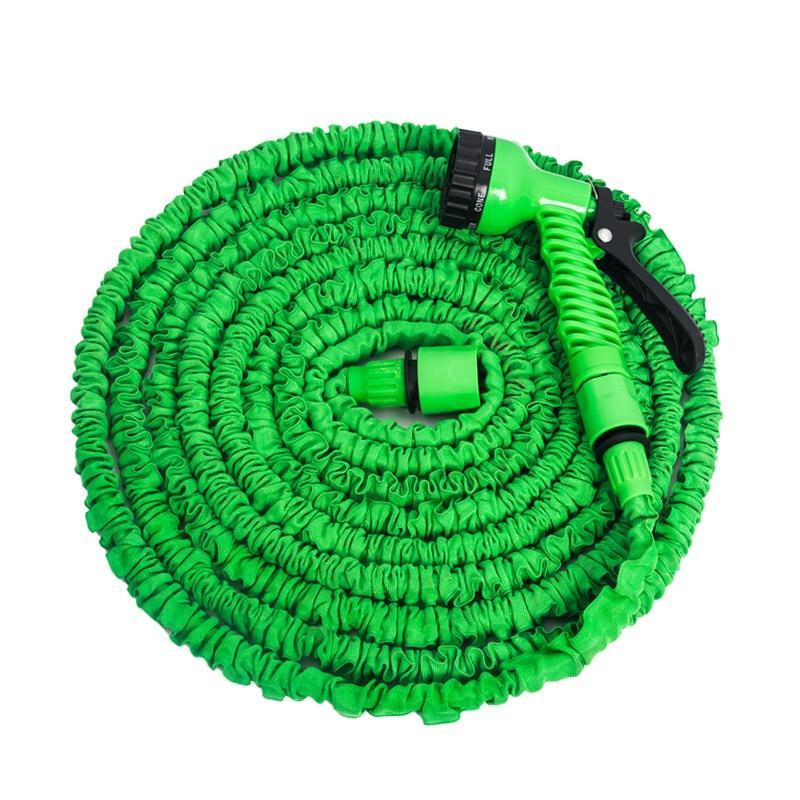 Expandable Garden Hose Collapsible Latex 7-Function Spray Gun